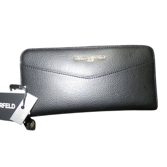 Karl Lagerfeld Paris Black Nylon Amour Tote and Leather Zip around Long Wallet - Picture 8 of 15